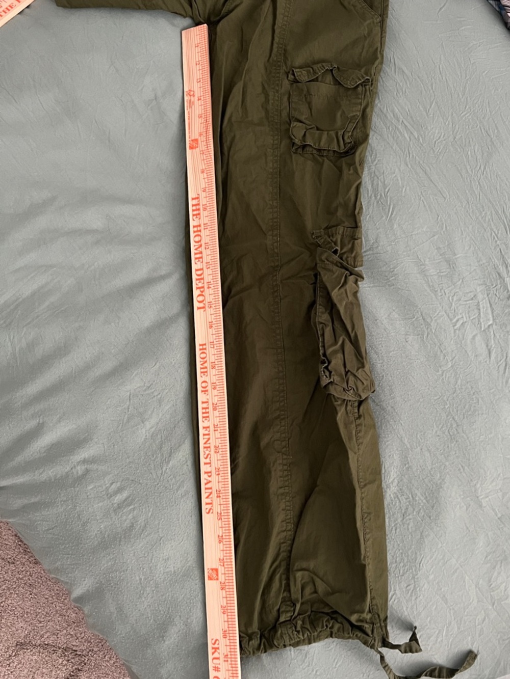 Rue21 Olive Green Cargo Pants M Y2K Style Utility Wide Leg - Picture 9 of 9